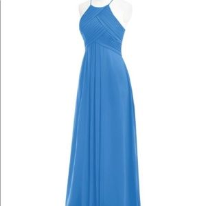 Azazie Ginger Bridesmaid Dress, Blue Jay, Sz 18